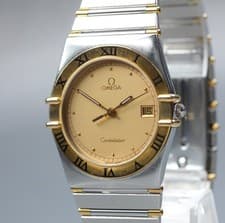 OMEGA Constellation Cal.1441 33mm Gold Dial Date Quartz Vintage Men's Watch