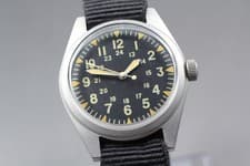 [Near MINT] HAMILTON GG-W-113 Silver Black Dial 34mm Men's Manual Winding Watch