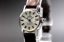 [Exc+5]  OMEGA Geneve Cal.684 AT White Dial Date 20mm Ladies Watch From Japan