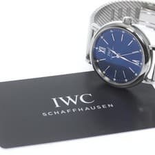 IWC PORTOFINO AUTOMATIC IW357404 34mm SS Blue Dial Boys Watch #C475