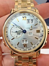 Ulysse Nardin Perpetual Calendar GMT 18k Rose Gold Bracelet Ref 326-82 Box-paper