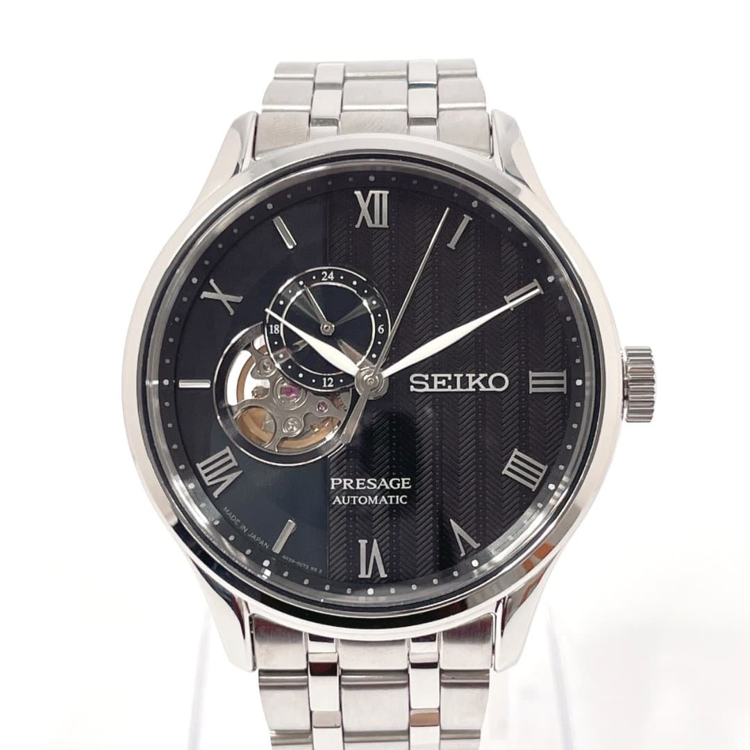 Seiko Presage Japanese Garden Watch 4R39-00W Used Silver Men's From Japan
