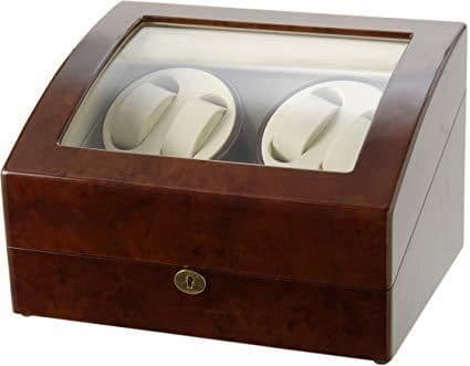 Sunbrand GC03D31 4-Watch Automatic Watch Winder Storage Case Brown