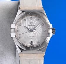 Mens Omega Constellation Watch - Silver Diamond Dial - 123.13.35.60.52.001