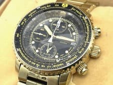SEIKO Flightmaster Men's Chronograph Watch SNA414P1 Gold Tone 7T62-0EB0 Boxed