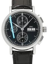 IWC Portofino Chronograph IW378303 40mm Black Dial Stainless Steel Card #T224