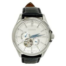 Citizen Autowind Automatic Leather Strap Watch White 4D2050501 Used