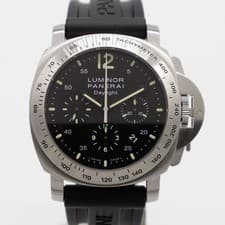 Panerai Luminor Chrono Daylight Black Steel PAM00250 Automatic Rubber Deployment