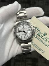 2025 CPO Rolex 226570 Polar White Explorer II Steel Watch Card Stainless Case