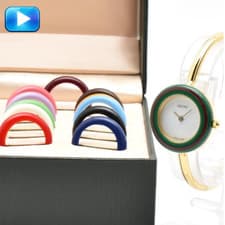 [NEAR MINT w/Box] GUCCI 11/12.2 Change Bezel 12 Colors Gold Women's Watch