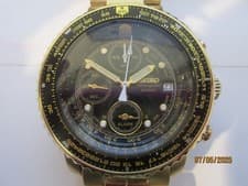 SEIKO  MEN'S WATCH ALARM CHRNO SPORTS ALL GOLD S/S ORIGINAL SNA414 NEW