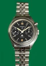 Vintage 1967 Lemania British Royal Navy military Single Button chronograph