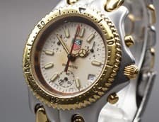 [Near MINT] TAG HEUER S/el S35.006 White Dial 40mm Chronograph Qz Men's Watch