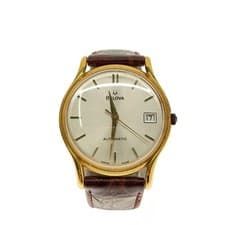 Bulova Automatic Skeleton Date Watch Leather Band EA311011 Mens Vintage