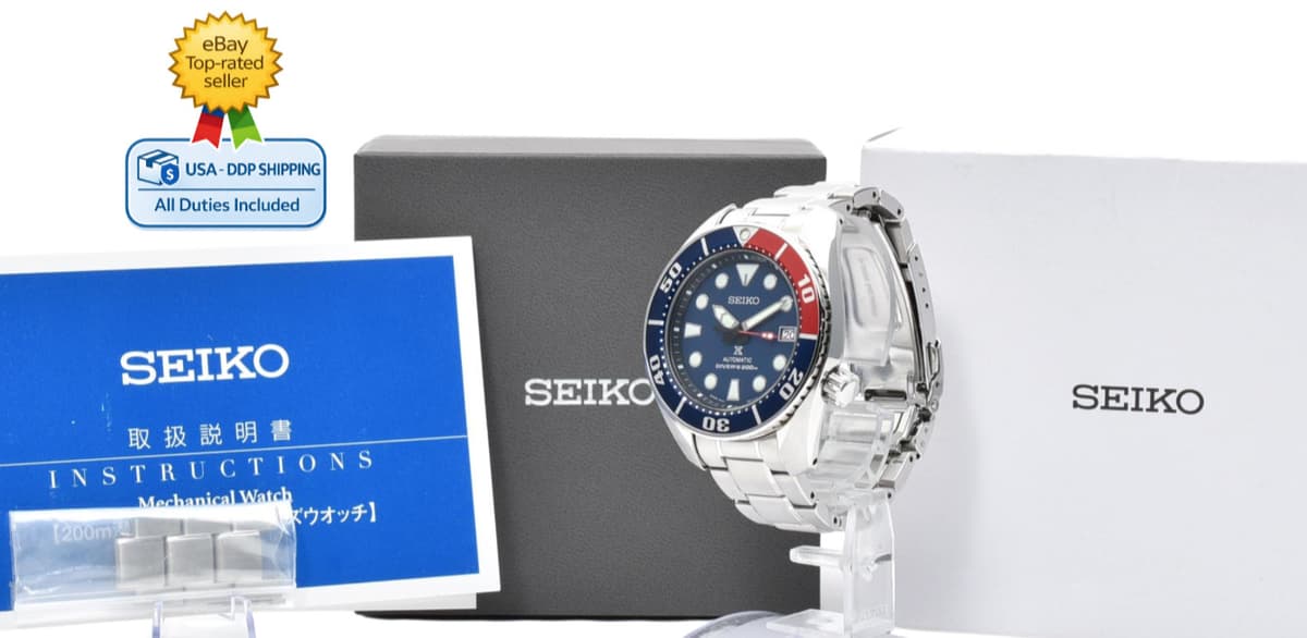 [MINT w/Box] SEIKO Prospex 6R15-04C0 Sumo Pepsi Diver Automatic Mens Watch JAPAN