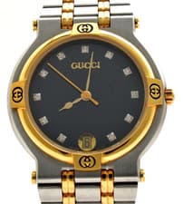 Reserved [MINT] Gucci 9000M Black Dial 11P Diamonds 32mm Quartz Men's Watch