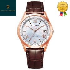 Citizen EXCEED CB1112-07W Brown Gold Eco-Drive Titanium Men Japan Watch NEW