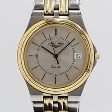 Longines 156-7283 Quartz Silver Dial Mens Watch Working Luxury Authentic Rare