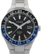 Citizen Series 8 GMT 880 Mechanical Automatic Watch NB6031-56E 40mm Black Dial