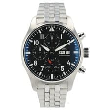 IWC Pilots Watch Chronograph Black Dial Steel 43mm Automatic Men’s IW3780023