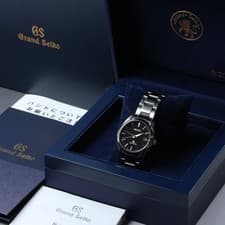 Near MINT Grand Seiko SBGX061/9F62-0AB0 Date Black Quartz Men's Watch Full Set