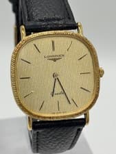 Longines 978 3253 Gold Dial Original Buckle Working Quartz Mens Watch from Japan