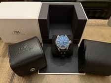 IWC Big Pilot's Watch Automatic Black Leather Band, Box, Service Records