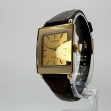 RADO DIASTAR 15302833 Gold Dial Quartz Watch Square Timepiece Genuine