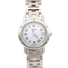 Authentic Hermès Clipper CL4.210 Stainless Steel Quartz #270-004-271-9875