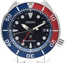 【NEAR MINT】SEIKO SBPK005 5K65-0AA0 Quarts Black Pepsi Scuba Diver Solar  JAPAN