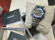 Seiko Rotocall Quartz Chronograph Digital Dial Men's Watch SMGG21 Brand New