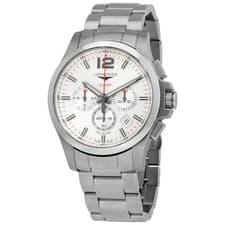 Longines Conquest V.H.P. Chronograph Quartz Silver Dial Mens Watch L3.727.4.76.6