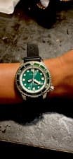 Citizen Eco-Drive Diver's 200m Green Dial Black Rubber Strap Luminous Watch