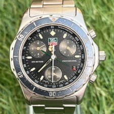 TAG Heuer Formula 1 Chronograph Quartz Watch Vintage 37.5mm Black Dial Men's