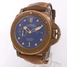 Panerai Luminor Submersible 1950 3 Days Bronze Leather Blue Men's Watch PAM00671