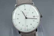 JUNGHANS Max Bill MEGA Solar Date 59/2021.02 Sapphire Made in Germany Mens Watch