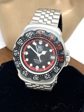 Tag Heuer Unisex Watch WA1214 Professional Swiss Quartz Red Black Dial 34mm