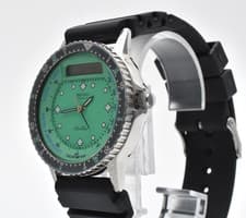 Seiko Silverwave H556-510A Quartz Digi-Ana Men's Watch Green Dial Vintage  #51