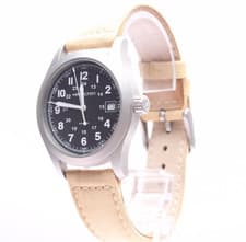 Vintage [EXC+5] Hamilton Khaki H684810 37mm Black Dial Men's Quartz Watch JAPAN