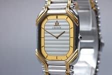 [Near MINT]  Seiko Credor 2F70-5480 18KT Silver Gold Dial Quartz men's Watch