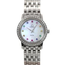 OMEGA De Ville 4577 77 Quartz Diamond White Shell Dial Ladies watch 90321801