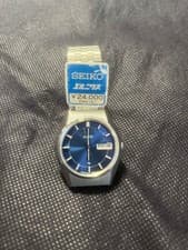 Seiko ENS181 ElNix Blue Stainless Steel Wristwatch Timepiece Mens Rare