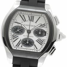 CARTIER WATCH W6206020 ROADSTER XL CHRONOGRAPH AUTOMATIC SILVER/BLACK DIAL MEN'S