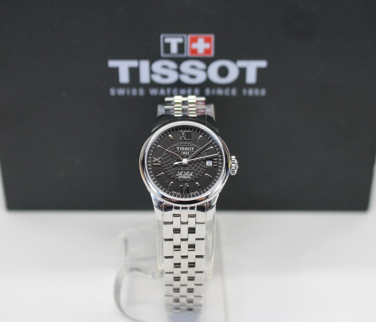 TISSOT Le Locle Automatic Black GUILLOCHE DIAL Ladies Watch T41.1.183.53 Box