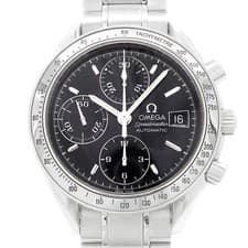 AUTH OMEGA WATCH SPEEDMASTER DATE 3513.50 CHRONOGRAPH AUTOMATIC SS BLACK MEN'S