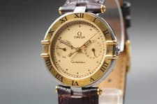 1990s Near MINT OMEGA Constellation 33mm 196.1070 Quartz Gold Dial Men's Vintage