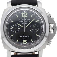 PANERAI Luminor 1950 Flyback Chronograph PAM00212 Stainless Steel / Leather ...