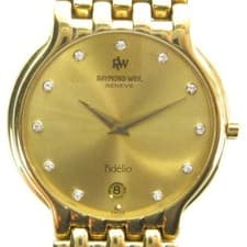 Raymond Weil Fidelio 4802 Watch Quartz Date Gold Plated Used From Japan