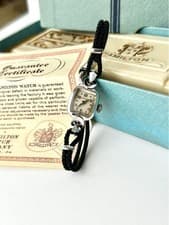 Hamilton Lady Althea Watch 14K White Gold Hand Wound Vintage Rare Japan 2604TK