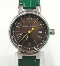 LOUIS VUITTON Tambour Q1211 28mm Date Quartz WeMen's Watch RANK:B